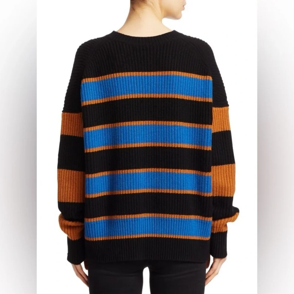 A.L.C. Roman Stripe Sweater in Cobalt Caramel Black size XS